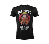 Sabor SRL Naruto Ramen Shop Offizielles Naruto T-Shirt mit kurzen Ärmeln mit Authentizitätshologramm, 100% Baumwolle, Schwarz, Schwarz , XXL