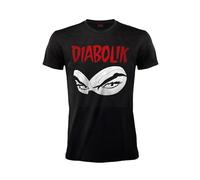 Sabor SRL Original Diabolik, Kurzarm-T-Shirt mit Diabolik-Druck mit Maske, mit Echtheitshologramm, 100 % Baumwolle, Farbe: Schwarz, Schwarz , L