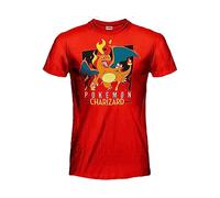 Sabor srl Pokemon T-Shirt Offizielles für Kinder, Rot, 100% Baumwolle, rot, 7-8 Jahre, Pokemon Charizard