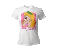 SABOR Srl Pollon T-Shirt Damen mit Frontdruck. Weißes T-Shirt aus Baumwolle., Weiß, Large