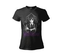 Sabor srl T-Shirt Mittwoch gekreuzte Arme. T-Shirt Wednesday Familie Addams. Damen-T-Shirt aus Baumwolle., mehrfarbig, Medium