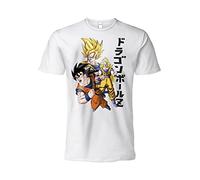 Sabor srl T-Shirt Modell Goku Super Saiyan, weiß, kurze Ärmel, 100 % Baumwolle, Unisex, offizielles Produkt, Kindergrößen für Erwachsene und Jungen, Weiß, 9-11 Jahre