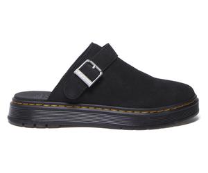 Sabot DR. MARTENS "Brookline BRONX SUEDE", Herren, Gr. 44, schwarz, Veloursleder, Schuhe Sabot, Clog, Hausschuh, Slides mit Plateausohle (88048264-44) schwarz