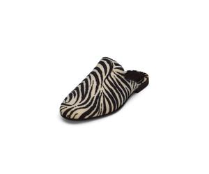 Sabot MARC O'POLO "in Zebrafell-Optik", Damen, Gr. 37, schwarz-weiß (schwarz), Obermaterial: 100% Polyester, unifarben, Schuhe Sabot (27876513-37) schwarz