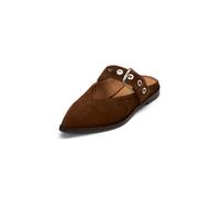 Sabot MARC O'POLO "mit verstellbarem Riemen", Damen, Gr. 36, schwarz cognac, Obermaterial: 100% Leder (Rind), unifarben, Schuhe Sabot (33198122-36) schwarz cognac