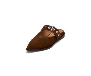 Sabot MARC O'POLO "mit verstellbarem Riemen", Damen, Gr. 37, schwarz cognac, Obermaterial: 100% Leder (Rind), unifarben, Schuhe Sabot (33198122-37) schwarz cognac