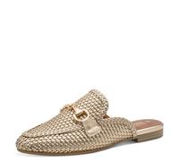 Sabot MARCO TOZZI BY GMK, Damen, Gr. 39, goldfarben, Lederimitat, metallic, unifarben, Schuhe Sabot, Blockabsatz, Schlupfschuh, Businessschuh mit eleganter Schmuckspange (45678865-39) goldfarben