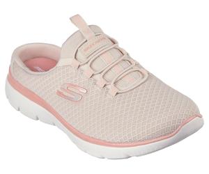 Sabot SKECHERS "SUMMITS SWIFT STEP", Damen, Gr. 40, Textil, orange (beige, apricot), Schuhe Sabot, Sommerschuh, Schlappen, Schlupfschuh in veganer Verarbeitung (87475745-40) beige, apricot