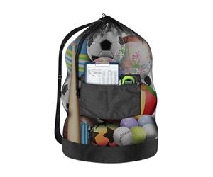 Sacca A Rete Per Palloni E Attrezzatura Da Calcio - Organizzatore Capiente Per Palloni Da Pallavolo | Custodia Rete Traspirante Per Attrezzatura Sportiva Adatta Per Allenamento Giornate In Spiaggia