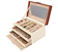 Sacher Schmuckkoffer Schmuckkasten TRAVEL creme braun Schloss Spiegel