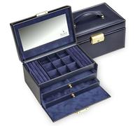 Sacher Schmuckkoffer »Elly/Acuro, 25301014023« (3-tlg), mit italienischem Chic, Made in Germany, blau