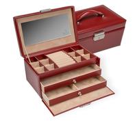 SACHER Schmuckkasten Emma amadora/rot (Leder)