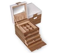 Sacher Schmuckkoffer »Evita, 29.000.542843, in toller Echtholz Optik - nordische Eiche« (4-tlg), Made in Germany, braun