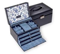 SACHER Schmuckkasten Jasmin florage/navy (Leder)