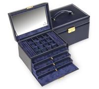 Sacher Schmuckkoffer »Lena/Acuro, 77301014023« (4-tlg), mit italienischem Chic, Made in Germany, blau