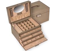 SACHER Schmuckkasten Lena nature/taupe (Leder)