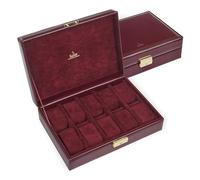 SACHER Uhrenetui für 10 Uhren - Handmade in Germany - Breite 29 cm (bordeaux | acuro | Leder)