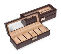 SACHER Uhrenetui für 6 Uhren - Handmade in Germany - Breite 29 cm (mocca | new classic | Fenster)