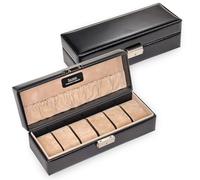 SACHER Uhrenetui für 6 Uhren/New Classic/schwarz/Leder/Handmade in Germany/Schmuckaufbewahrung