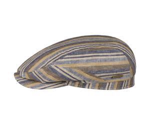 Sacota Driver Leinen Flatcap by Stetson blau-beige XL (60-61 cm)