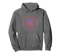 Sacred Geometry Sri Yantra Yoga Lotus Mandala PSY Goa DMT Pullover Hoodie, Unisex für Erwachsene, Anthrazit, M