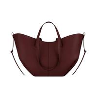 Sacs À Main En Cuir, Fourre-tout De Shopping, Sac Voyage Couleur Unie Avec, Rangement D'épicerie Für Damen-Outdoorbekleidung(Reddish Brown-L)