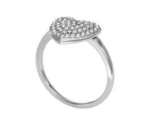 Sadie Glitz Heart Ring aus Edelstahl mit Kristallen