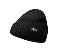 SAEBIS Ribbed Beanie Damen und Herren - Unisex Klassische Strickmütze - Classic warme Mütze für das ganze Jahr - Kopfbedeckung - (Schwarz)