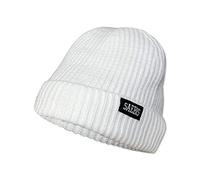 SAEBIS Ribbed Beanie Damen und Herren - Unisex Klassische Strickmütze - Classic warme Mütze für das ganze Jahr - Kopfbedeckung - (Alpinweiß)