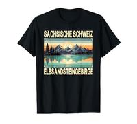 Sächsische Schweiz Retro Berglandschaft Vintage Wandern Preisgünstiges Grafik-T-Shirt