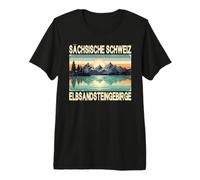 Sächsische Schweiz Retro Berglandschaft Vintage Wandern Premium T-Shirt