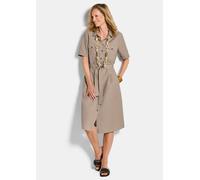 Safarikleid aus Baumwolle und Leinen braun 46
