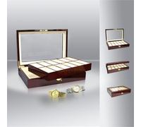 SAFE Uhrenbox Vitrine aus Holz für 12 Uhren 260 Beige