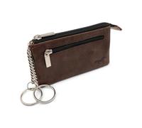 Safekeepers Echtleder Schlüsseletui mit Reißverschluss - Handgemachte Schlüsseltasche aus Leder für Damen & Herren - Schlüsselmäppchen mit Schlüsselring & Münzfach - Hunter Bruin