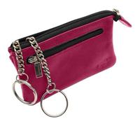 Safekeepers Echtleder Schlüsseletui mit Reißverschluss - Handgemachte Schlüsseltasche aus Leder für Damen & Herren - Schlüsselmäppchen mit 2 Ringen & Münzfach - Roze