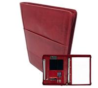 Safekeepers Konferenzmappe A4 - Leder Schreibmappe - Dokumentmappe - Unterlagenmappe Herren Damen - Rot