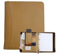 Safekeepers Konferenzmappe A4 mit Reißverschluss - Businessmappe - Ringbuch - Schreibmappe - Ledermappe A4 - Echt Rindleder - Handgefertigte Ledermappe - Laptopfach