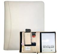 Safekeepers Konferenzmappe A4 mit Reißverschluss - Businessmappe - Ringbuch - Schreibmappe - Ledermappe A4 - Echt Rindleder - Handgefertigte Ledermappe - Laptopfach