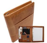 Safekeepers Ledermappe a4, Konferenzmappe A4 Leder,Schreibmappe a4 Reißverschluss,Dokumentenmappe a4 Leder ringbuch (Cognac)…