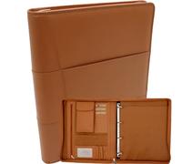 Safekeepers Ledermappe a4, Konferenzmappe A4 Leder,Schreibmappe a4 Reißverschluss,Dokumentenmappe a4 Leder ringbuch Licht Bruin