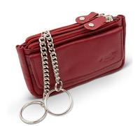 Safekeepers Safekeeper Schlüsseletui Leder - Klein Schlüsseltasche mit Reißverschluss Damen und Herren, Mini Schlüsselmäppchen für Autoschlüssel - Bordeaux