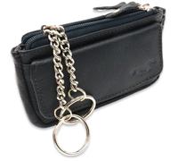 Safekeepers Safekeeper Schlüsseletui Leder Klein - Schlüsseltasche mit Reißverschluss Damen und Herren, Mini Schlüsselmäppchen für Autoschlüssel - Dunkelblau