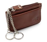 Safekeepers Safekeeper Schlüsseletui Leder - Klein Schlüsseltasche mit Reißverschluss Damen und Herren, Mini Schlüsselmäppchen für Autoschlüssel - Haselnussbraun