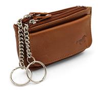 Safekeepers Safekeeper Schlüsseletui Leder - Klein Schlüsseltasche mit Reißverschluss Damen und Herren, Mini Schlüsselmäppchen für Autoschlüssel - Braun