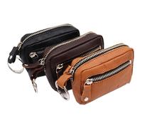 Safekeepers Schlüsselmäppchen Herren - Reißverschluss - Leder Schlüsseletui Groß - Damen und Herren - Geldfach, Schwarz, Braun, Cognac