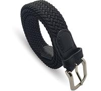 Safekeepers Stoffgürtel Damen, 25 mm breit, geflochtener, schmaler, komfortabler Gürtel, elastischer Stretchgürtel für Damen, nickelfreie Schnalle (Schwarz, 95 B.W. = (110 Cm.))