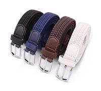 Safekeepers Stoffgürtel Damen - 25 MM Weit Schmaler Gürtel - Komfortabel Elastische Geflochtener Gürtel - Stretchgürtel - Flecht - Nickelfreier Schnalle