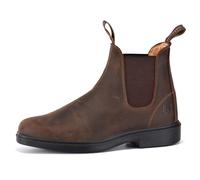 SAFETOE M-8316 Chelsea Boots Herren - Vollnarbiges Crazy Horse Rindleder, abriebfestes Lammfutter, Memory Foam-Einlegesohlen mit Geruchsschutz, PU/Gummi-Sohle (300℃ HRO) EU40