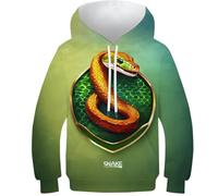 SAFGTXHTR Kinder Schlange Hoodie 3D Lustig GedrucKt Animal Kapuzenpullover Langarm Pullover Wildtiere Hoodies Leichte Sweatshirt Für Jungen Mädchen Mit Kängurutasche Für 6-15 Jahre