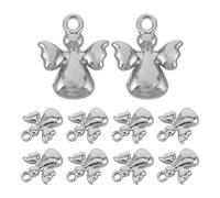SAFIGLE 10 Engel-Anhänger für die Schmuckherstellung: Schmuckanhänger - Schlüsselanhänger aus Edelstahl für die Herstellung von Schlüsselanhängern und Armbändern
